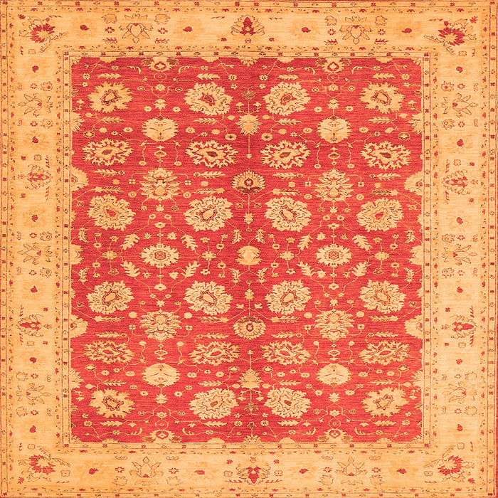 Serging Thickness of Oriental Orange Traditional Rug, tr1423org