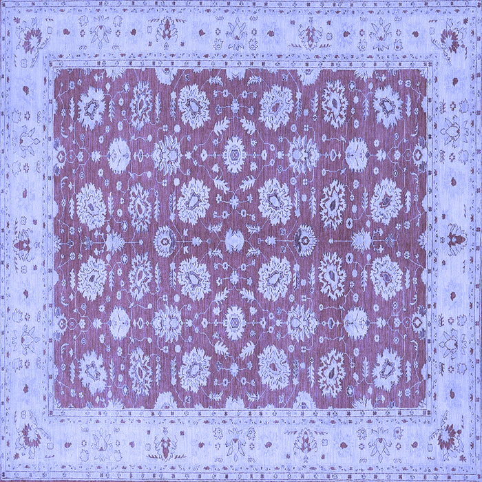 Square Oriental Blue Traditional Rug, tr1423blu