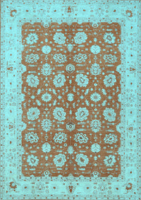 Oriental Light Blue Traditional Rug, tr1423lblu