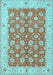 Oriental Light Blue Traditional Rug, tr1423lblu
