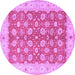 Round Oriental Purple Traditional Rug, tr1423pur
