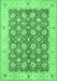 Machine Washable Oriental Emerald Green Traditional Area Rugs, wshtr1423emgrn