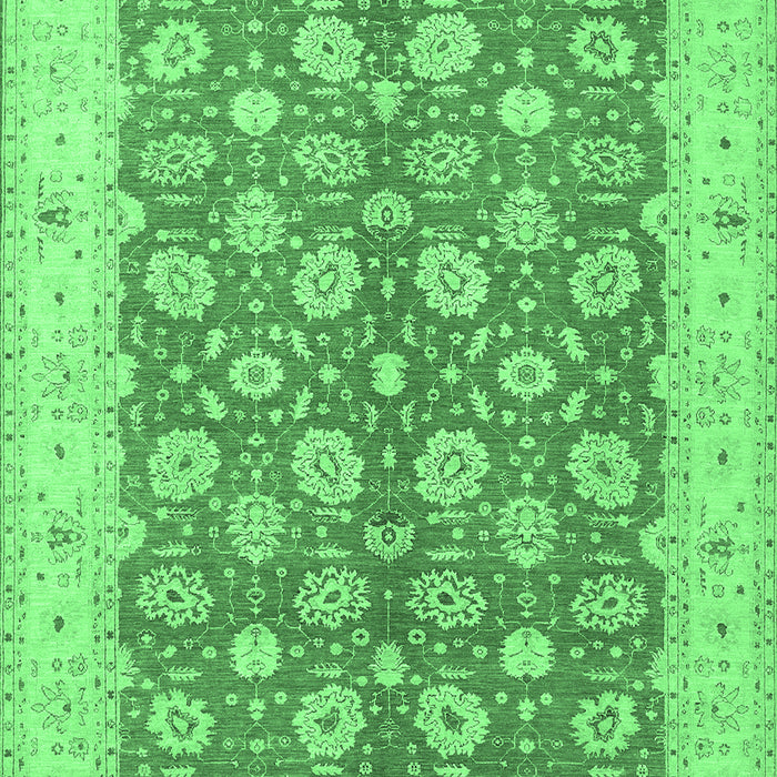 Machine Washable Oriental Emerald Green Traditional Area Rugs, wshtr1423emgrn