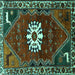Square Persian Turquoise Traditional Rug, tr1424turq