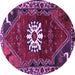 Round Machine Washable Persian Purple Traditional Area Rugs, wshtr1424pur