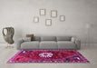 Machine Washable Persian Pink Traditional Rug in a Living Room, wshtr1424pnk