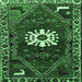 Square Machine Washable Persian Emerald Green Traditional Area Rugs, wshtr1424emgrn