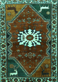 Persian Turquoise Traditional Rug, tr1424turq