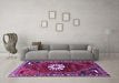 Machine Washable Persian Purple Traditional Area Rugs in a Living Room, wshtr1424pur