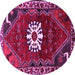Round Persian Pink Traditional Rug, tr1424pnk