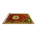 Sideview of Machine Washable Persian Yellow Traditional Rug, wshtr1424yw