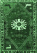 Machine Washable Persian Emerald Green Traditional Area Rugs, wshtr1424emgrn