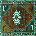 Square Machine Washable Persian Turquoise Traditional Area Rugs, wshtr1424turq