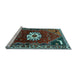 Sideview of Machine Washable Persian Light Blue Traditional Rug, wshtr1424lblu