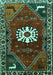 Machine Washable Persian Turquoise Traditional Area Rugs, wshtr1424turq