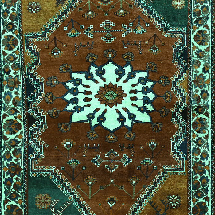 Machine Washable Persian Turquoise Traditional Area Rugs, wshtr1424turq