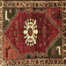Square Persian Brown Traditional Rug, tr1424brn