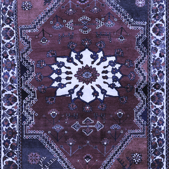 Machine Washable Persian Blue Traditional Rug, wshtr1424blu