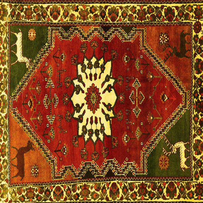 Square Persian Yellow Traditional Rug, tr1424yw