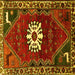 Square Persian Yellow Traditional Rug, tr1424yw
