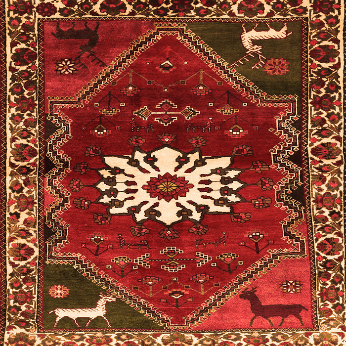 Serging Thickness of Persian Orange Traditional Rug, tr1424org