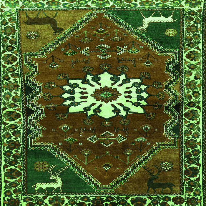 Serging Thickness of Persian Green Traditional Rug, tr1424grn
