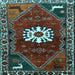 Square Machine Washable Persian Light Blue Traditional Rug, wshtr1424lblu