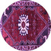 Round Persian Purple Traditional Rug, tr1424pur