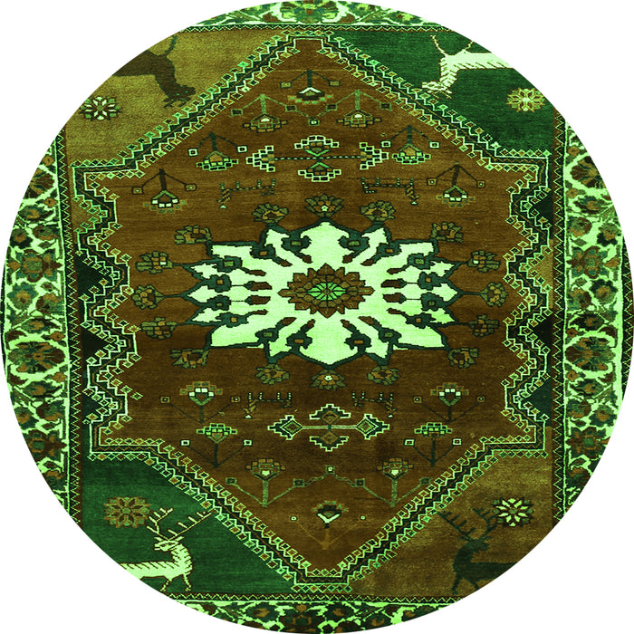 Machine Washable Persian Green Traditional Area Rugs, wshtr1424grn