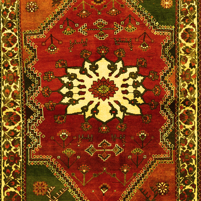 Machine Washable Persian Yellow Traditional Rug, wshtr1424yw