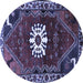 Round Persian Blue Traditional Rug, tr1424blu