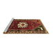 Sideview of Machine Washable Persian Brown Traditional Rug, wshtr1424brn