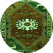 Square Persian Green Traditional Rug, tr1424grn