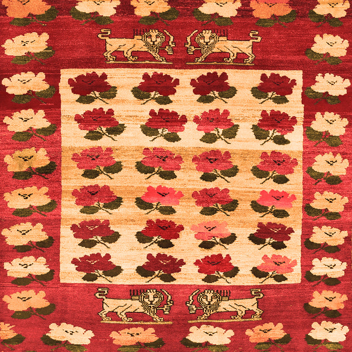 Serging Thickness of Persian Orange Traditional Rug, tr1425org