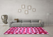 Machine Washable Persian Pink Traditional Rug in a Living Room, wshtr1425pnk