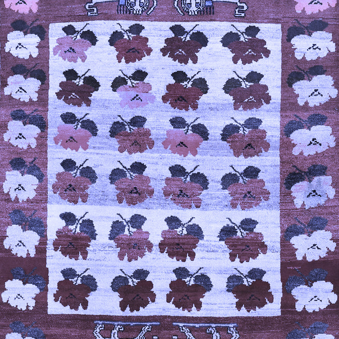 Machine Washable Persian Blue Traditional Rug, wshtr1425blu