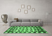 Machine Washable Persian Emerald Green Traditional Area Rugs in a Living Room,, wshtr1425emgrn