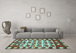 Machine Washable Persian Light Blue Traditional Rug in a Living Room, wshtr1425lblu