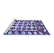 Sideview of Machine Washable Persian Blue Traditional Rug, wshtr1425blu