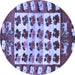 Round Persian Blue Traditional Rug, tr1425blu