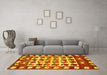 Machine Washable Persian Yellow Traditional Rug in a Living Room, wshtr1425yw