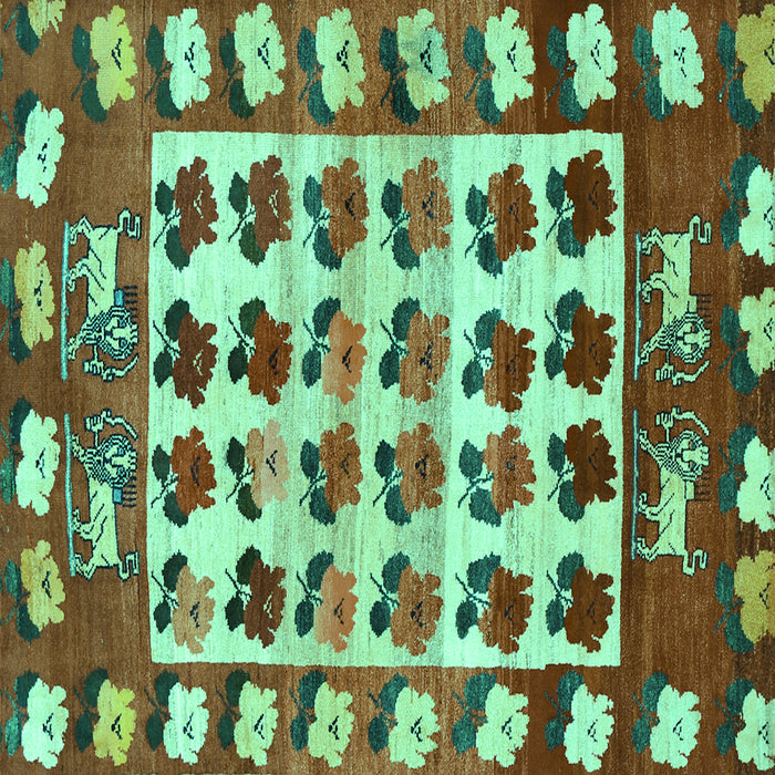 Square Persian Turquoise Traditional Rug, tr1425turq