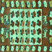 Square Persian Turquoise Traditional Rug, tr1425turq