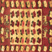 Square Persian Brown Traditional Rug, tr1425brn