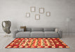 Machine Washable Persian Orange Traditional Area Rugs in a Living Room, wshtr1425org