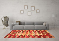 Machine Washable Persian Orange Traditional Rug, wshtr1425org