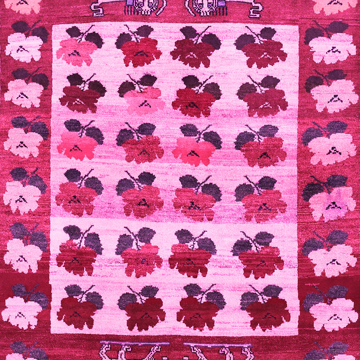 Machine Washable Persian Pink Traditional Rug, wshtr1425pnk