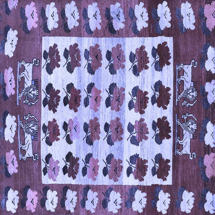 Square Persian Blue Traditional Rug, tr1425blu