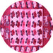 Round Persian Pink Traditional Rug, tr1425pnk