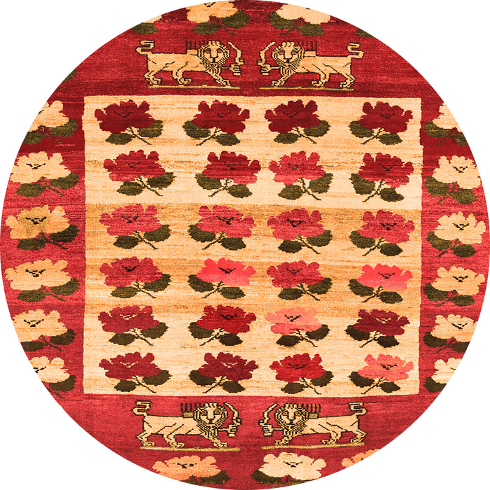 Square Persian Orange Traditional Rug, tr1425org